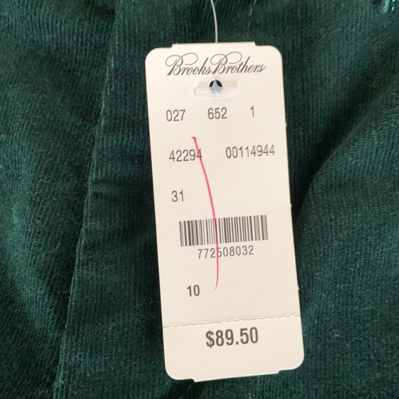 NWT Brooks Brothers Green Corduroy Pants - Picture 3 of 9